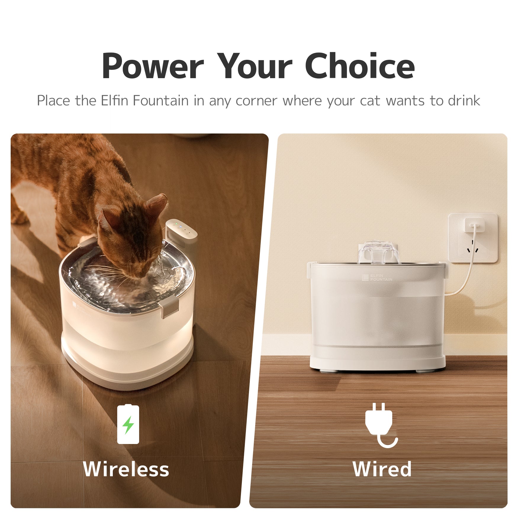 Elfin Fountain E1+ | Pumpless Pet Water Fountain