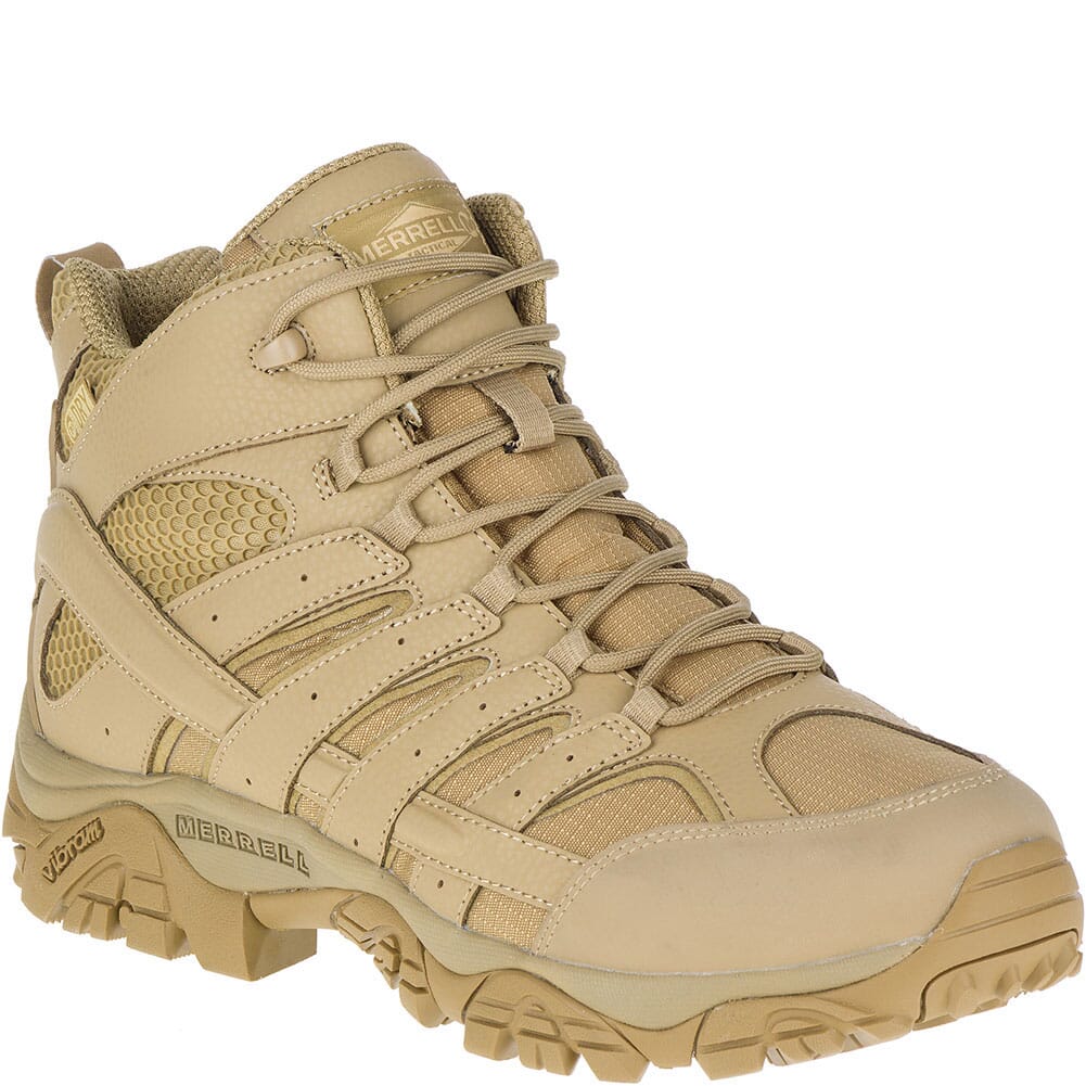 Merrell Men's Moab 2 Mid WP Tactical Boots - Coyote | elliottsboots