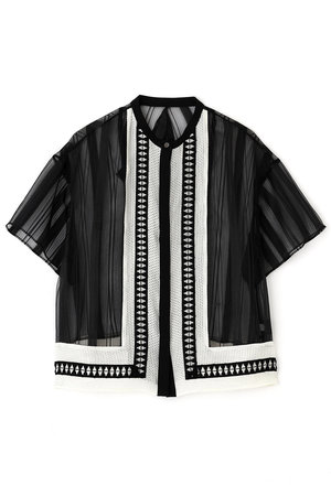 ADORE(アドーア)｜◇シアーストライプブラウス/ブラック の通販