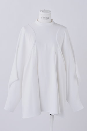 ENFOLD(エンフォルド)｜PEツイル ドレープ P.O/プルオーバー/ホワイト