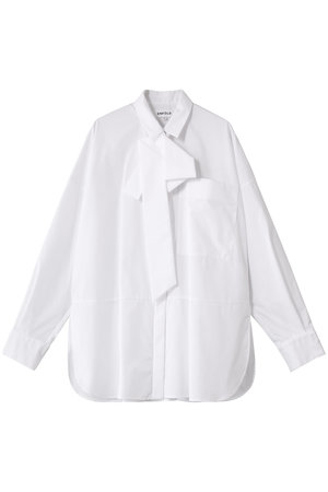 ENFOLD(エンフォルド)｜ASYMMETRY BOW-TIE SHIRT/シャツ/ホワイト の