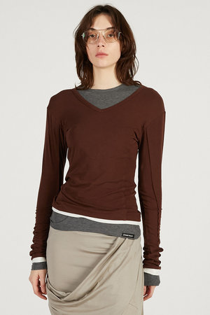 PRANK PROJECT(プランク プロジェクト)｜ダブルネックレイヤードトップ