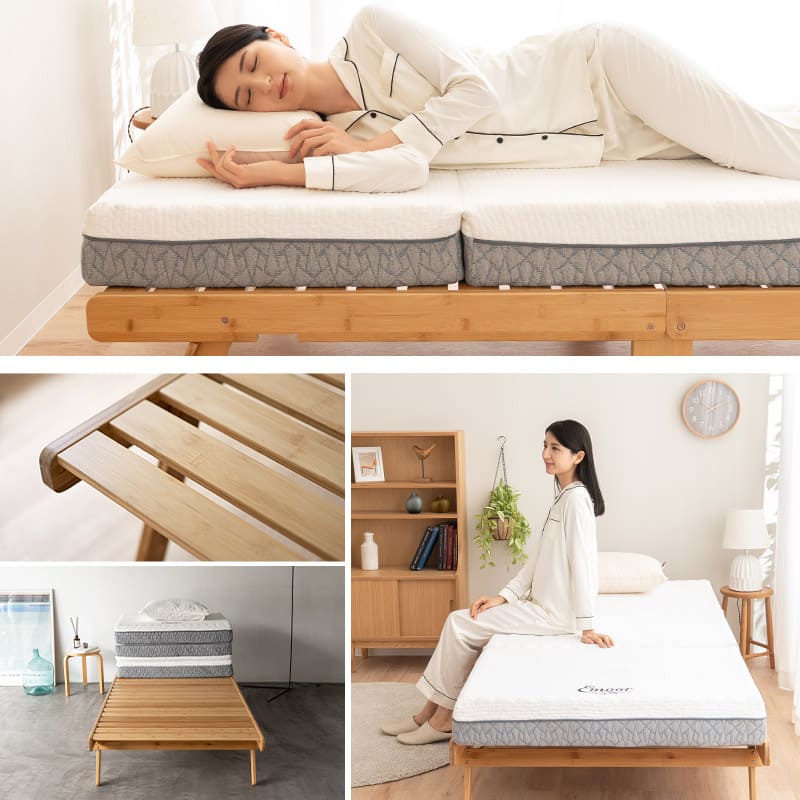 竹製 折りたたみベッド すのこベッド シングル 完成品 天然竹 バンブー