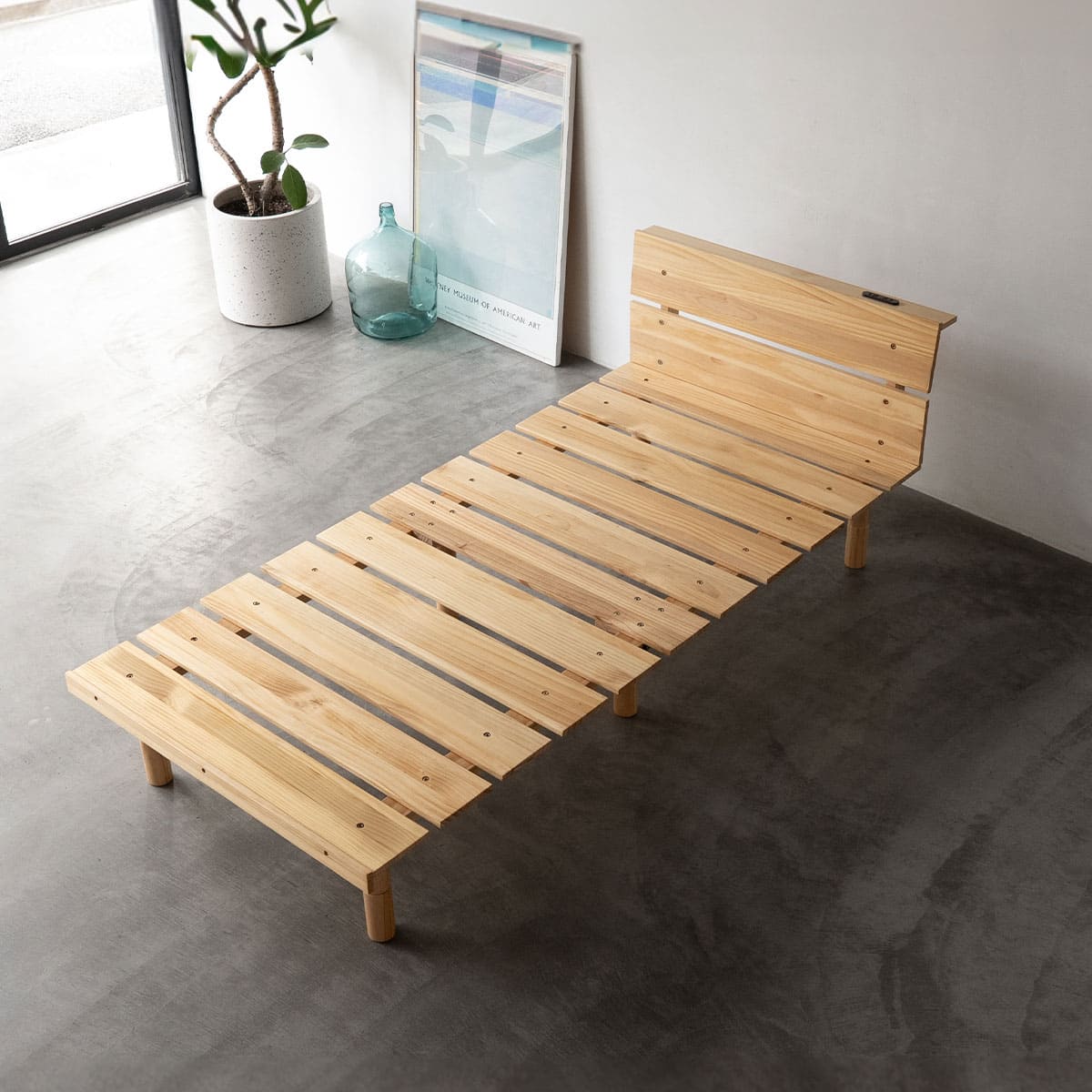 OSMOS】 高さが変えられる すのこベッド シングル ヘッドボード 2口