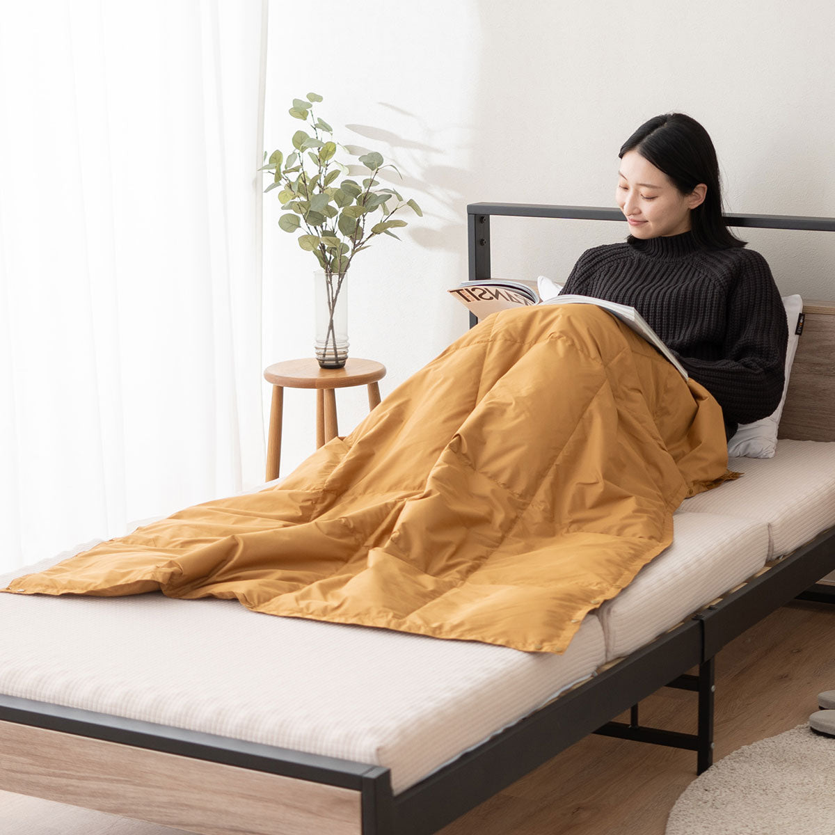 EMOOR DOWN】 洗える 羽毛 ポケッタブル ハーフケット クッション