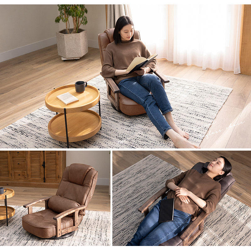 回転座椅子 リクライニングチェア ポケットコイル 座椅子 ソファ 1人用