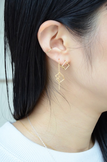 shihara 3Dトライアングルピアス Triangle Pierce 15