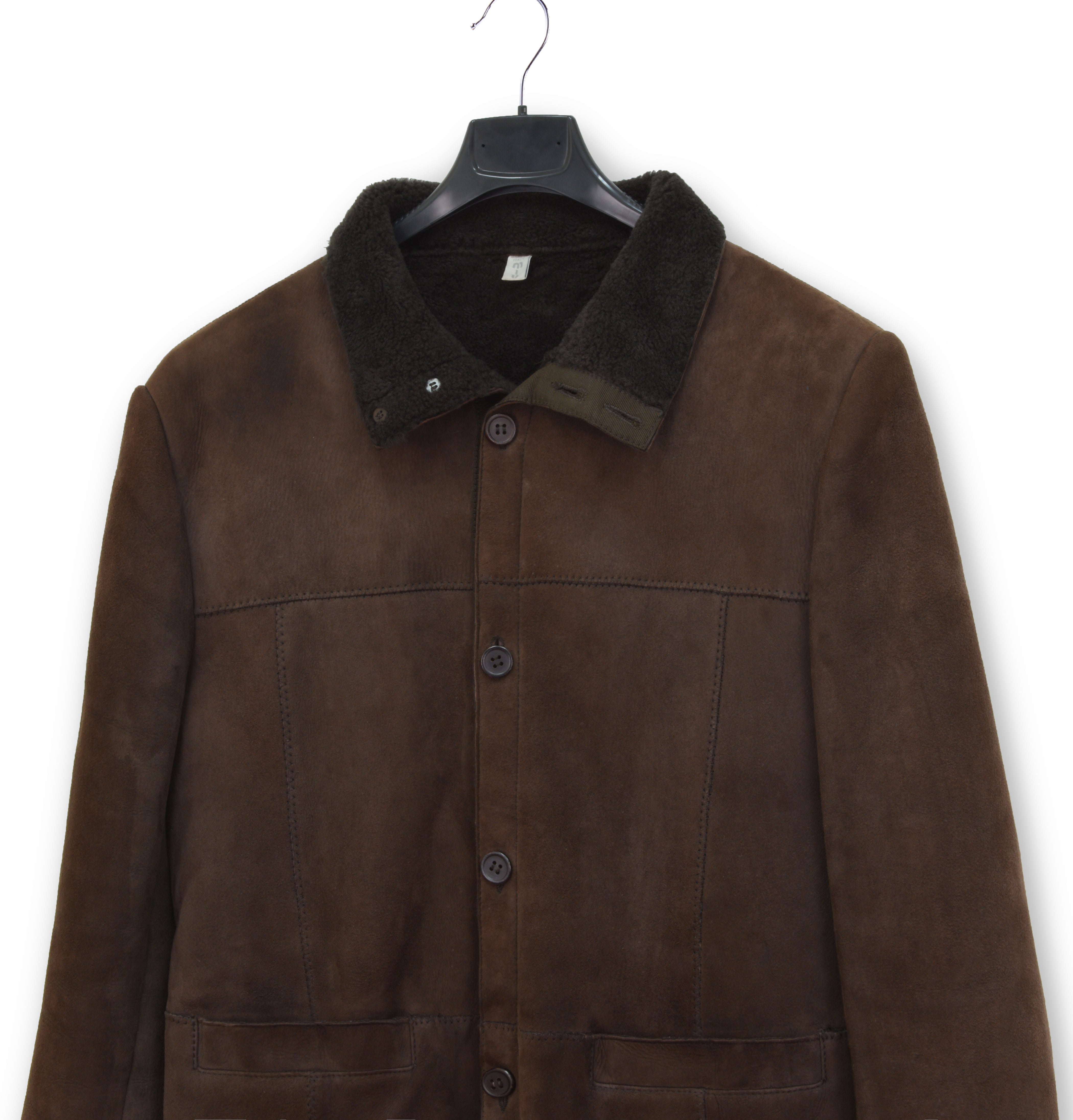 MIU MIU 1999 High Neck Sport Jacket with Nylon Trims in Shearling