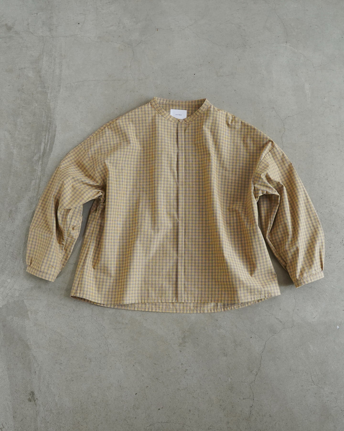 スタンドカラーシャツ / ブロックチェック – entwa