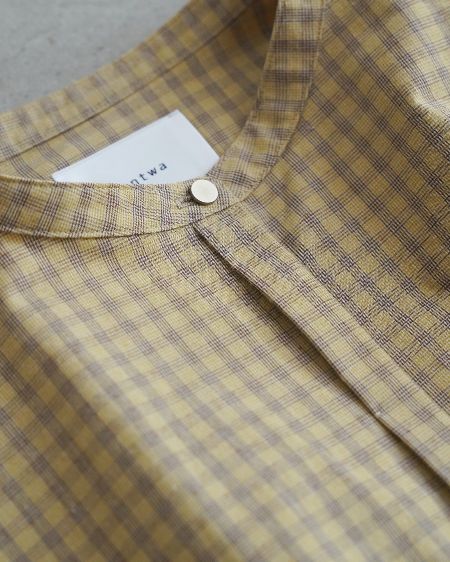 スタンドカラーシャツ / ブロックチェック – entwa