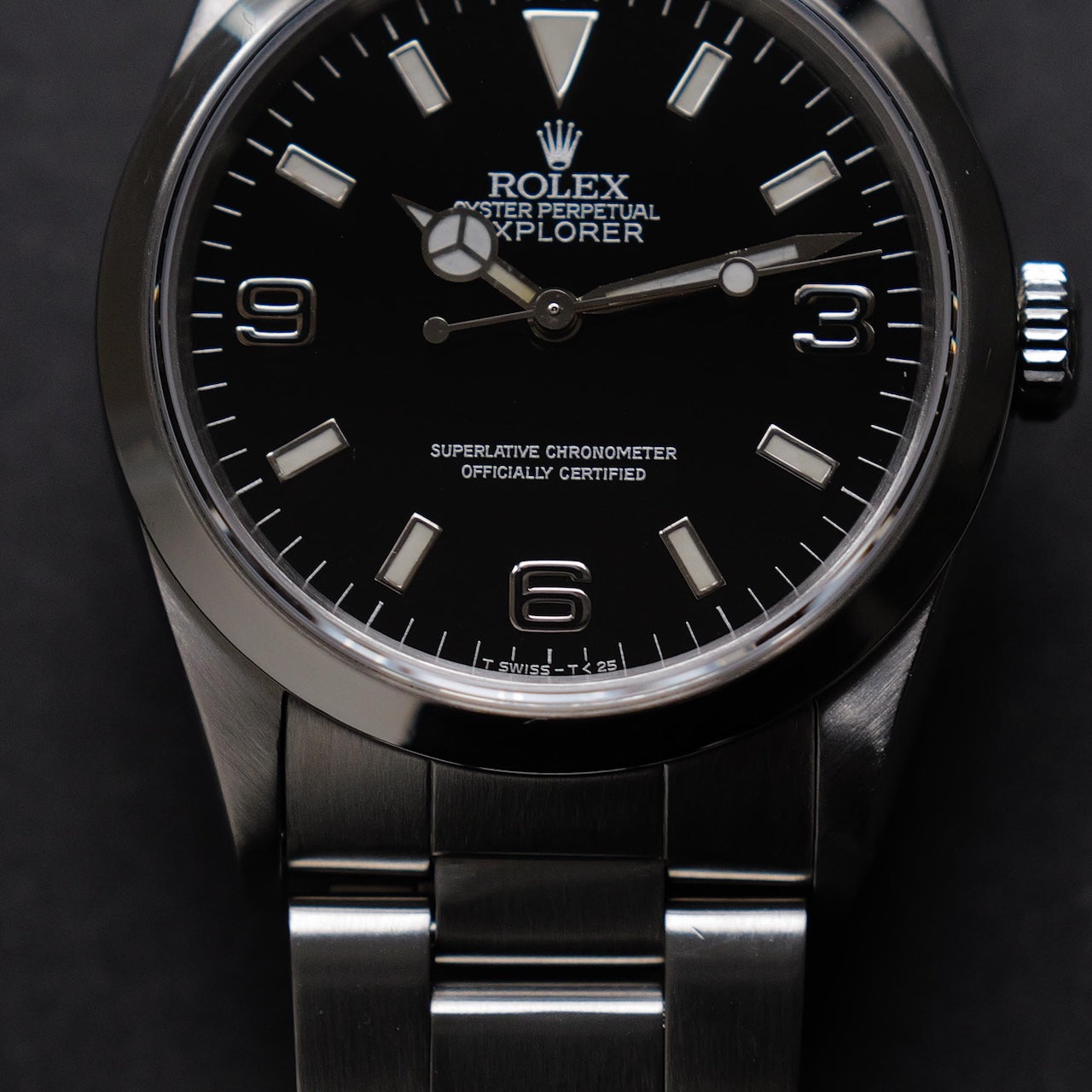 ロレックス/エクスプローラー1/14270/E番/ブラックアウト/シルバー