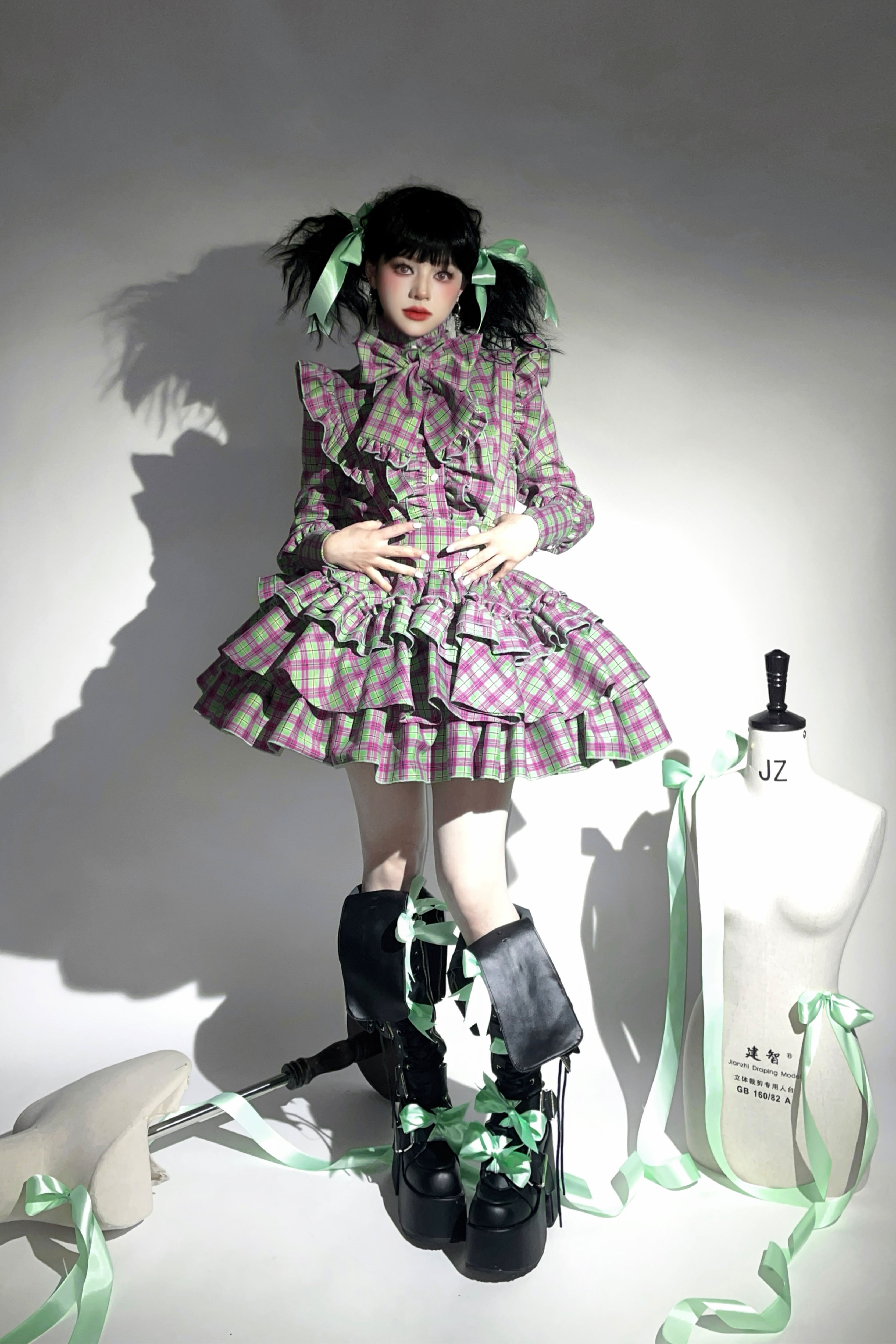 A Doll's House スカート(グリーンチェック)【CATCOCOON】 – Epetice