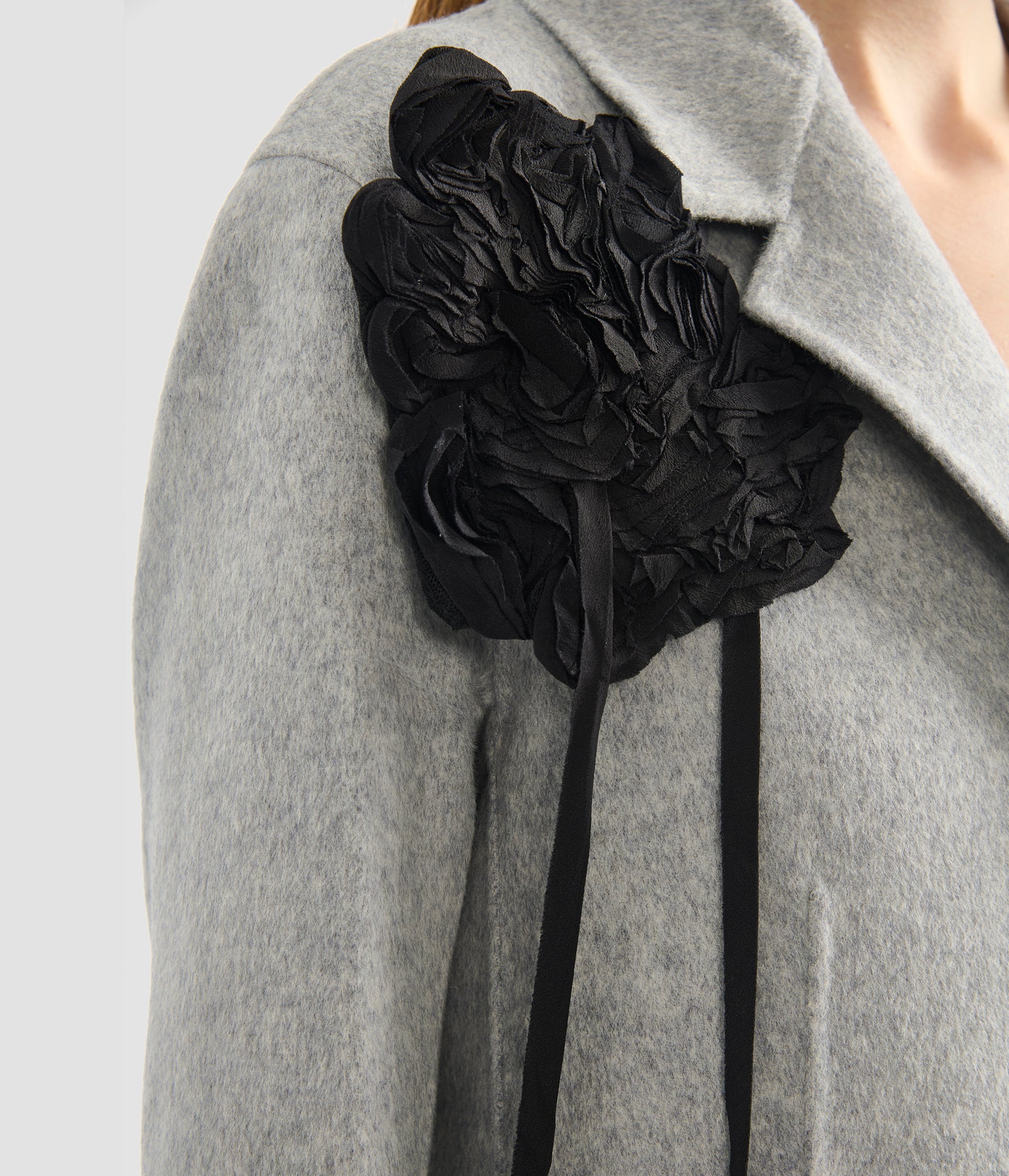 Floral Appliqué Double Faced Wool Tailored Coat | Erdem.com – ERDEM