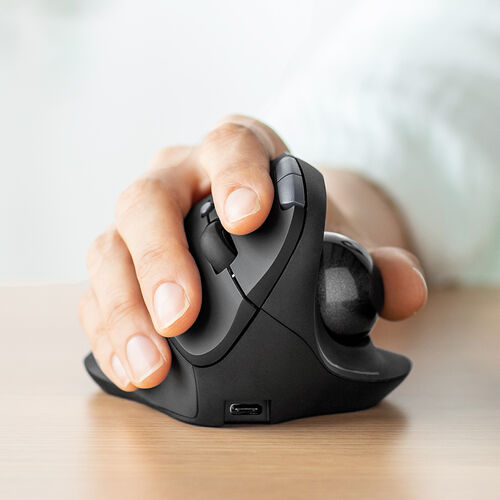 エルゴノミクス トラックボール 親指操作 Bluetooth & 専用レシーバー