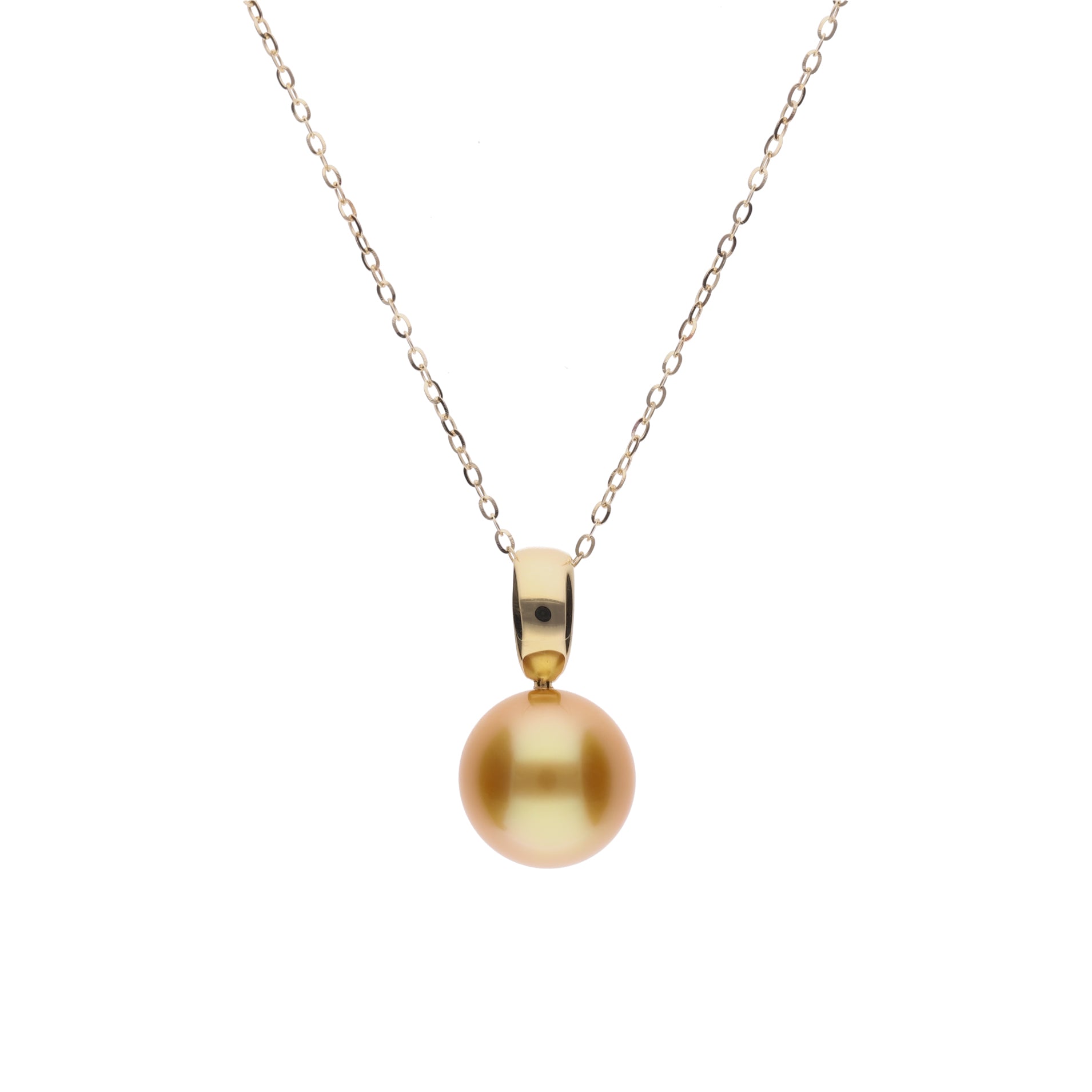 響】ゴールデンパール（白蝶真珠・8mm・セミラウンド系）K18 イエロー