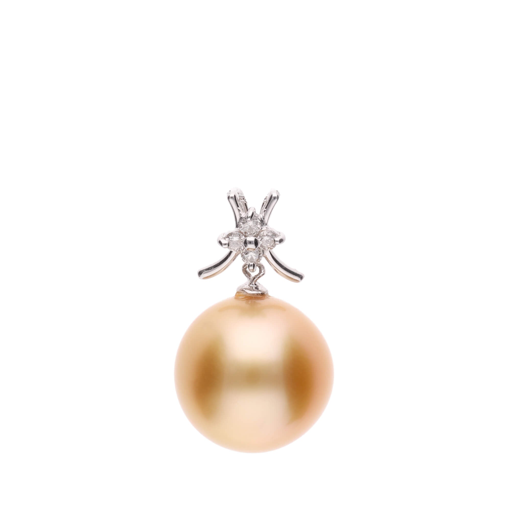 久遠】ゴールデンパール ダイヤモンド ホワイトゴールド ペンダント