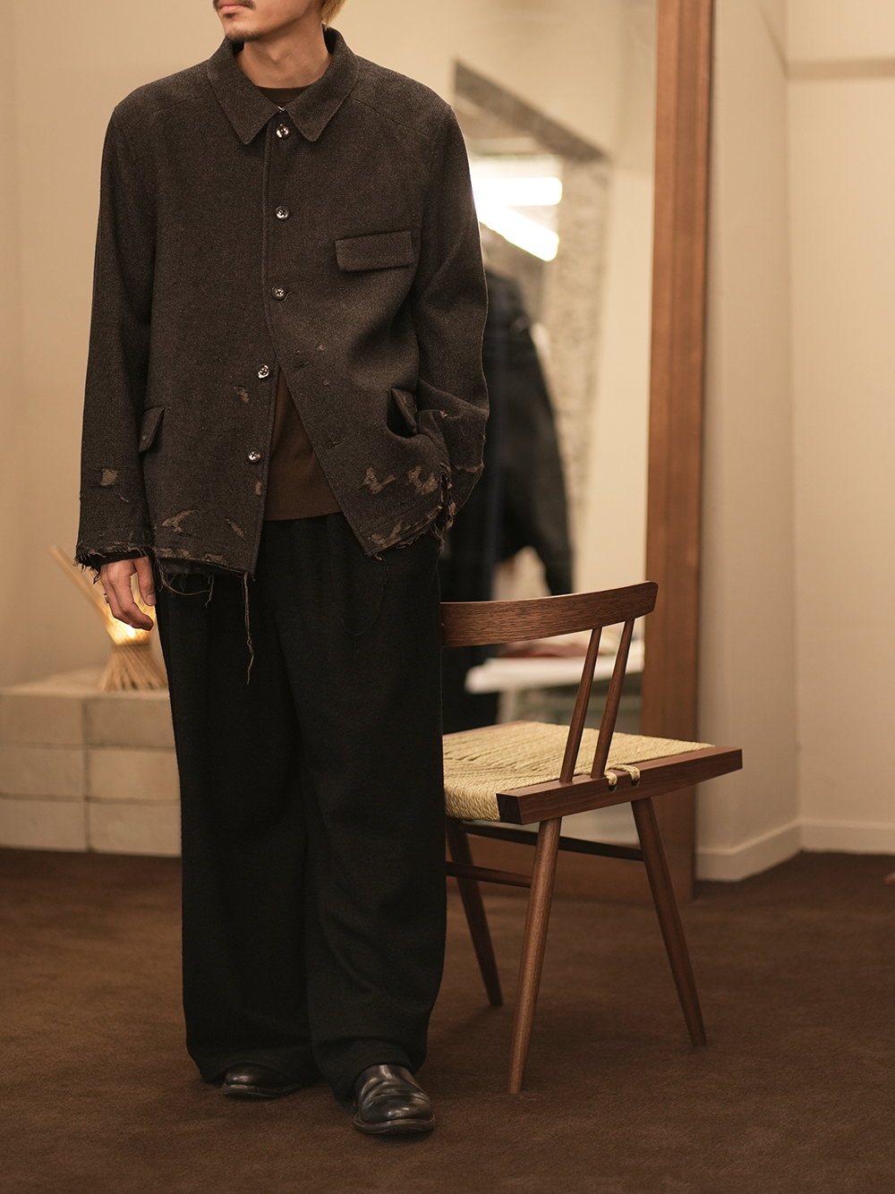 ANCELLM/exclusive】TWEED CRASH JACKET(GRAY)