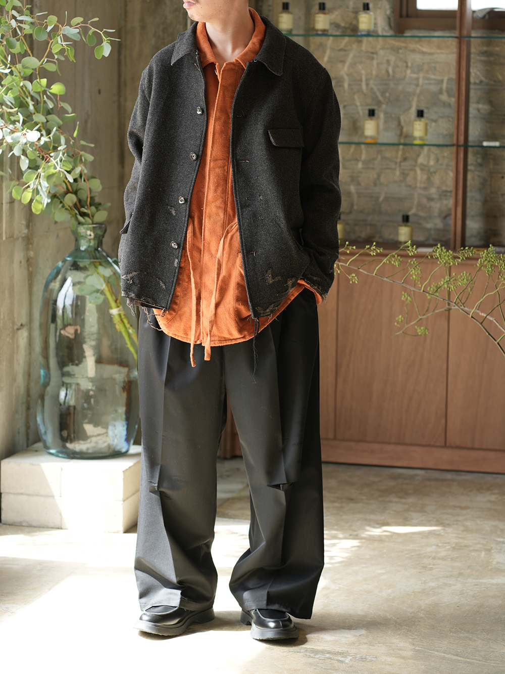 ANCELLM/exclusive】TWEED CRASH JACKET(GRAY)