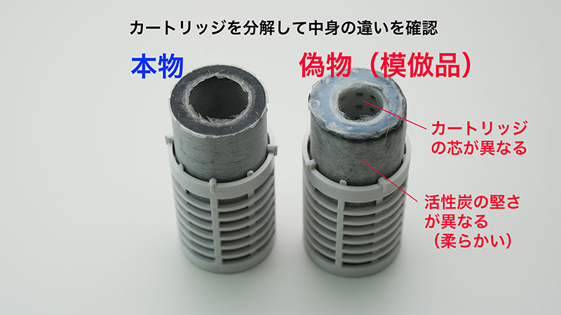 ポット型浄水器ウルオ及びわんにゃん浄水器のカートリッジの模倣品にご