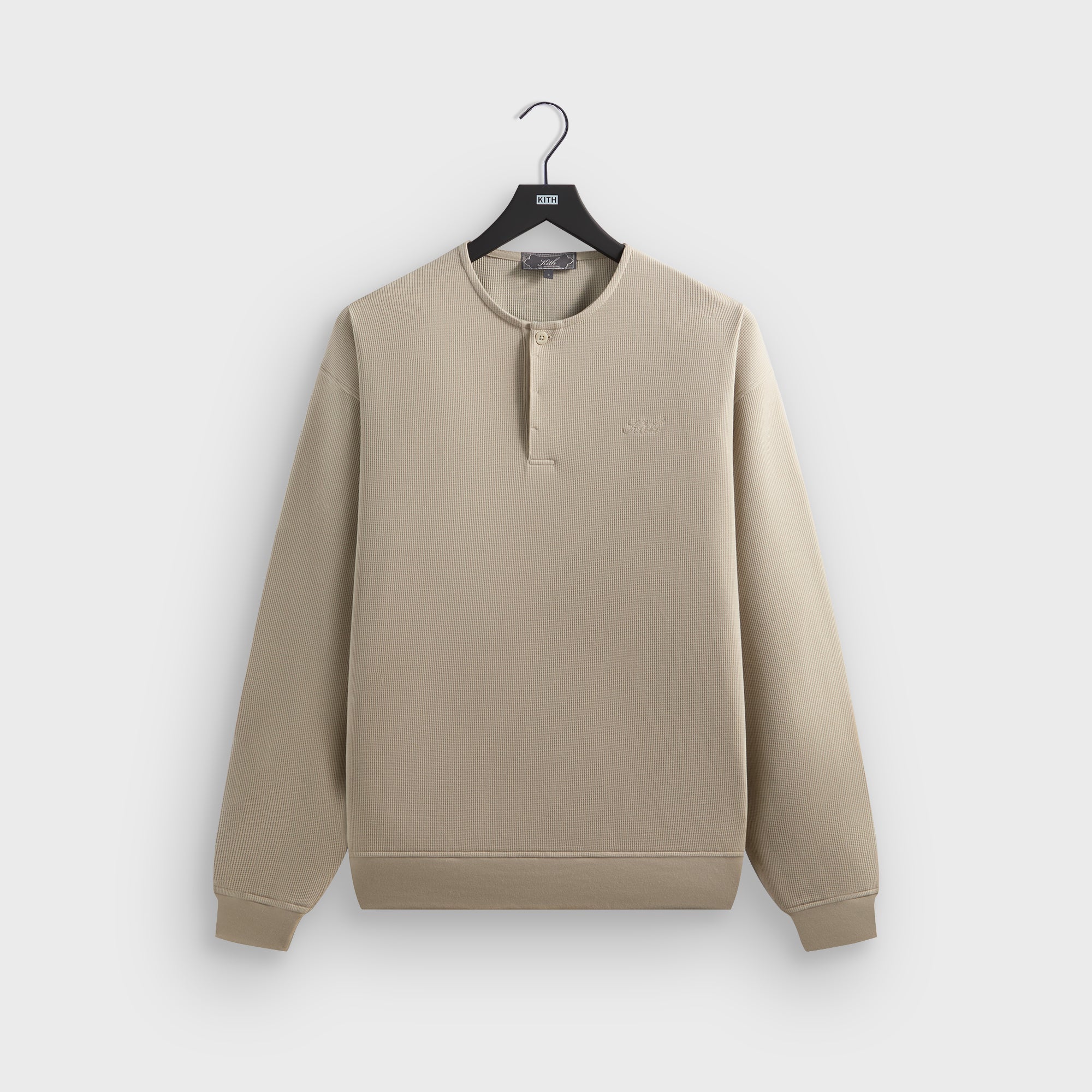 Kith Micro Waffle Colby Pullover - Plaster – Kith Europe