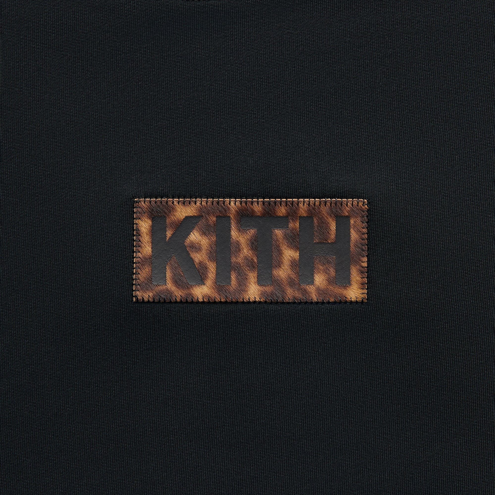 Kith Classic Logo Leopard Applique Nelson Hoodie - Black – Kith Europe
