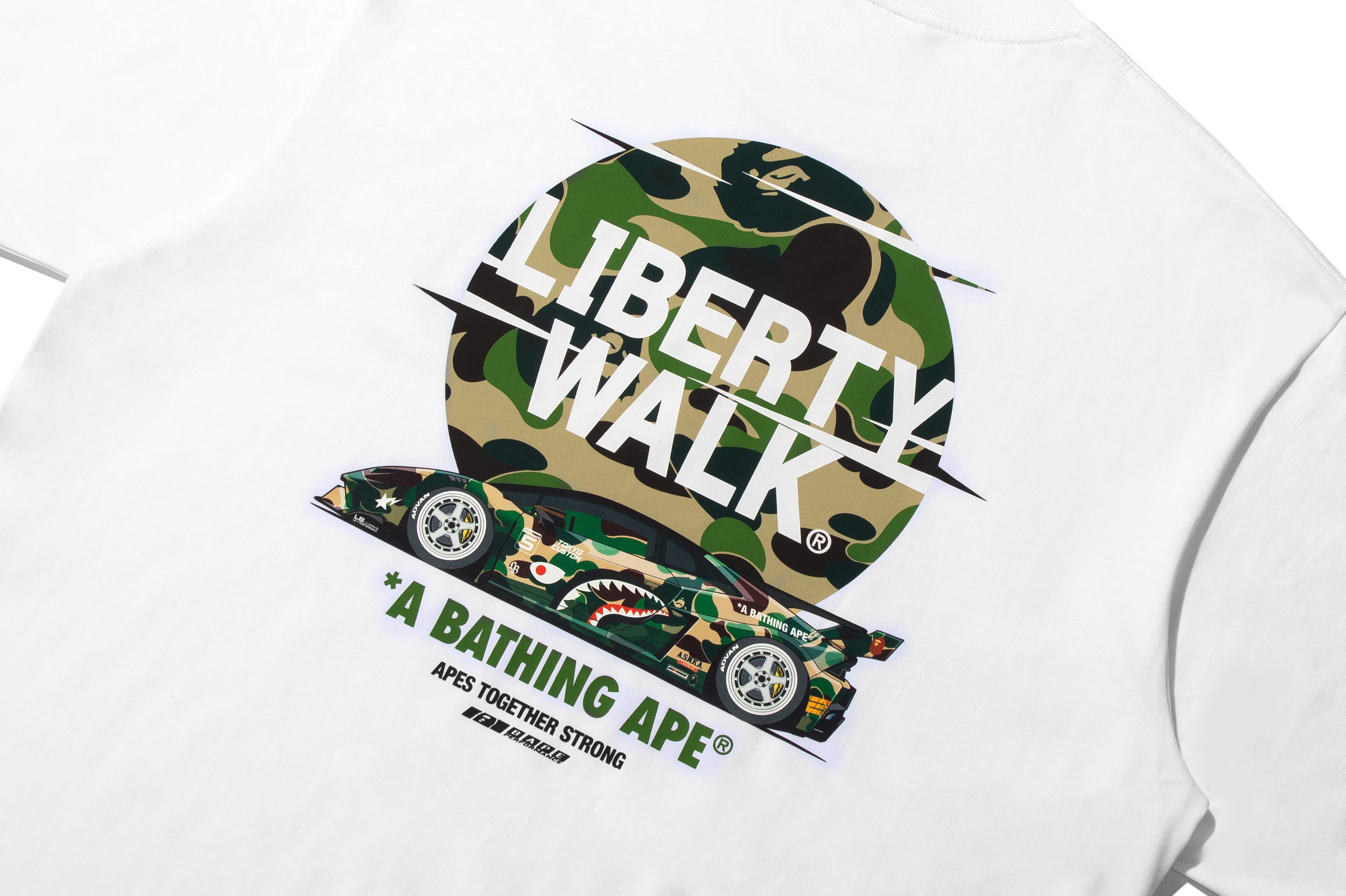 BAPE X LIBERTY WALK ABC CAMO LOGO RELAXED FIT TEE – eu.bape.com