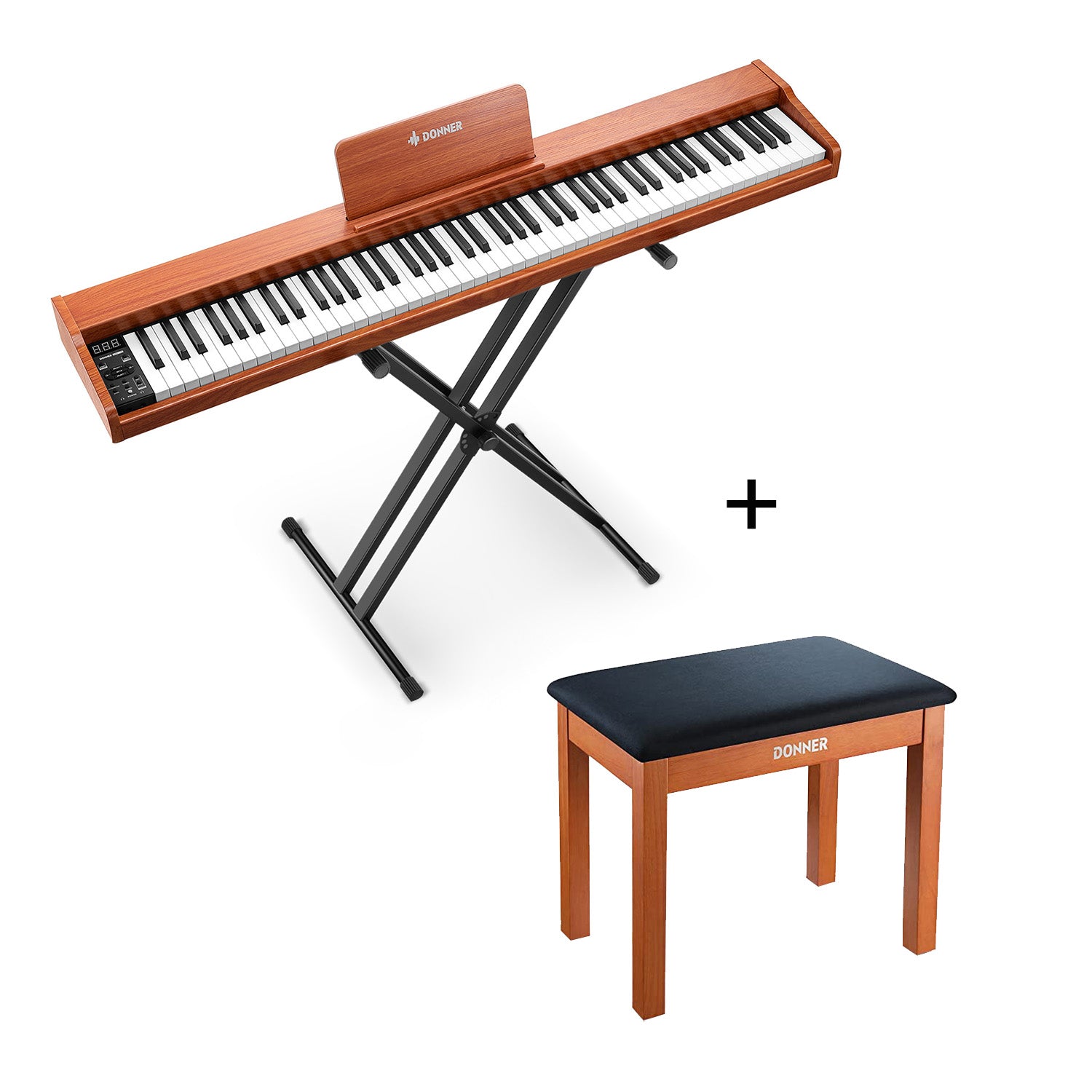 Donner DEP-1S Digital Piano 88 Key, Bluetooth, Stand & Pedal for