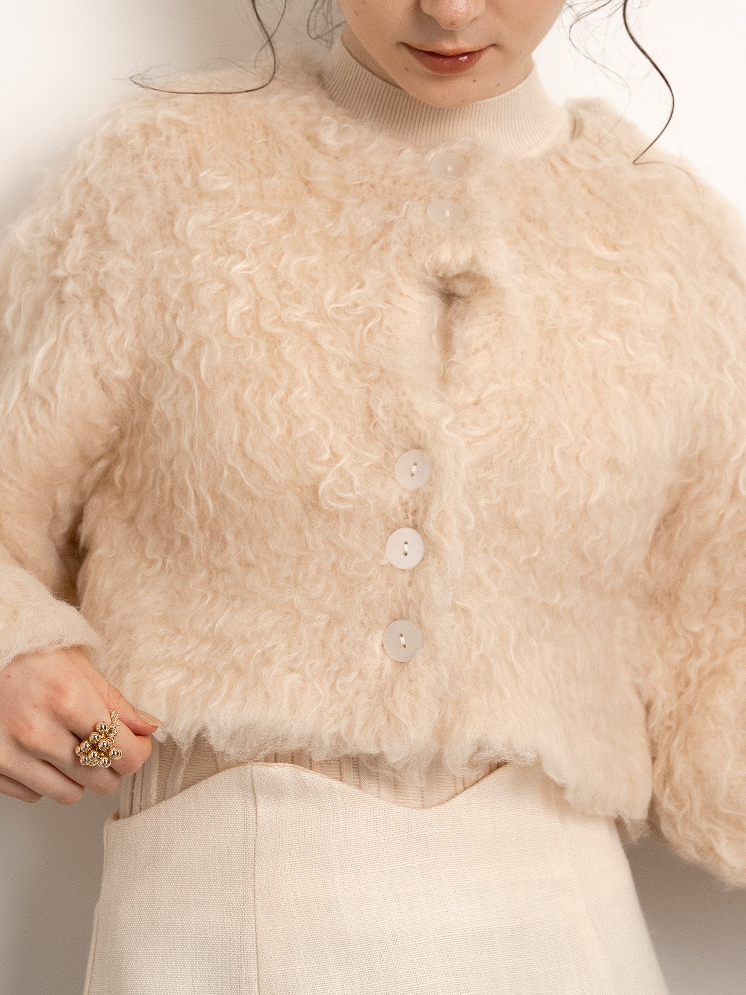 shaggy knit cardigan