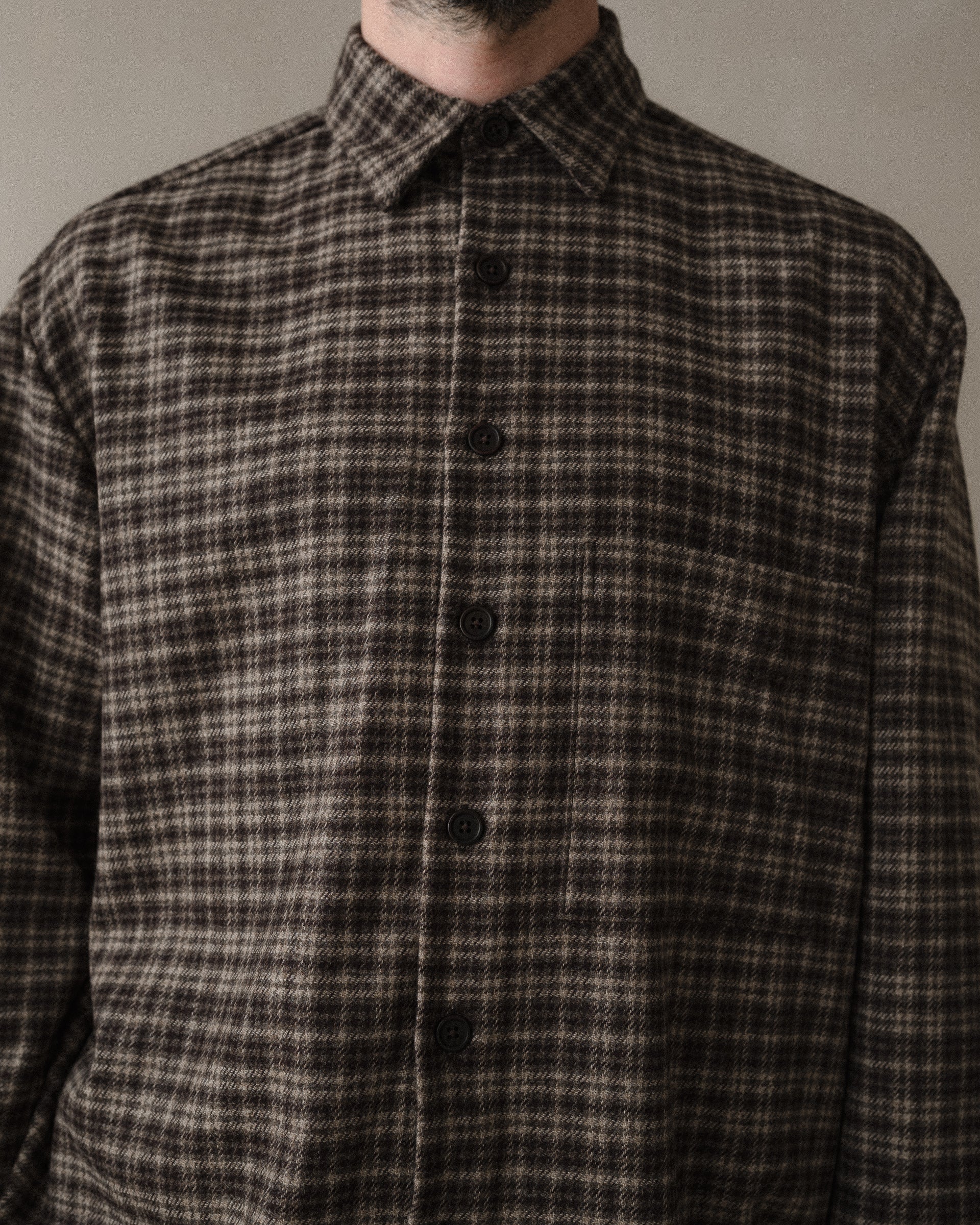 Big Shirt Two - Irish Wool Flannel, Brown/Beige – evan kinori