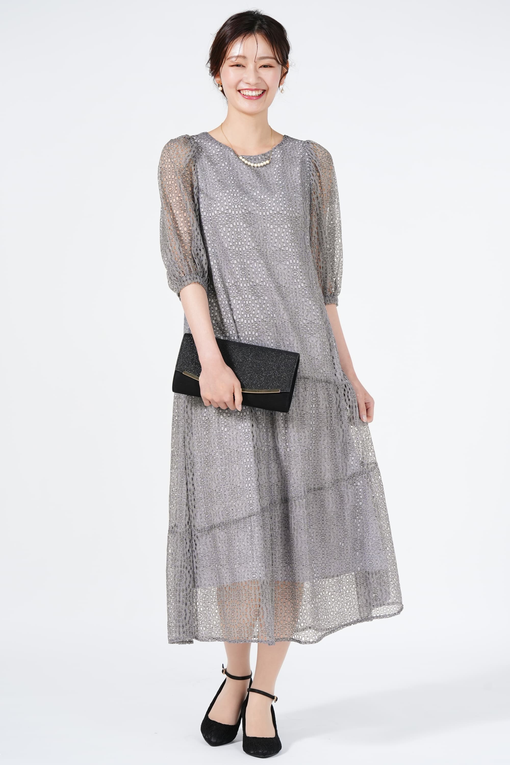 Ori by chouori カットワーク刺繍ティアードグレードレス (M〜L) を