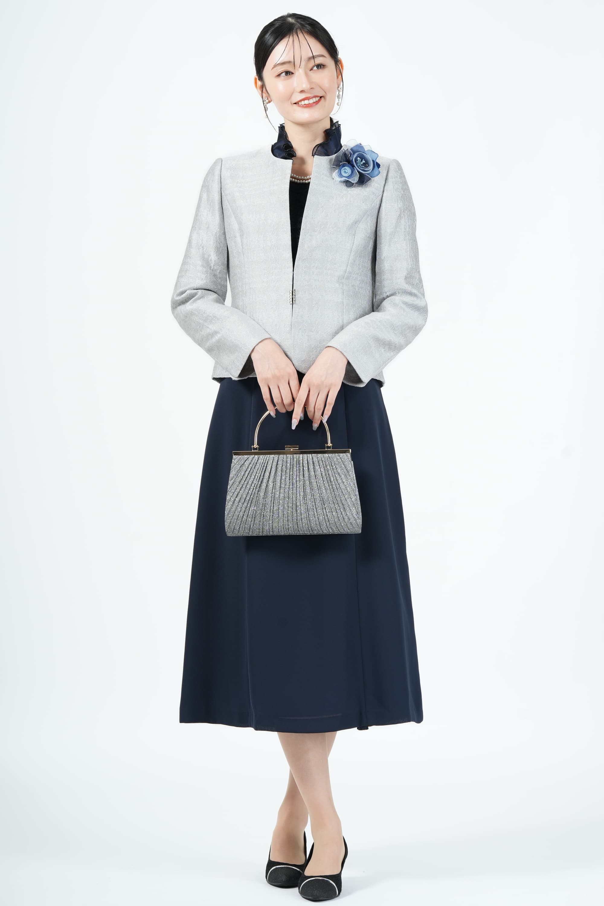 Belle current 東京イギン 米沢織ジャケット×ネイビードレスセット (3L