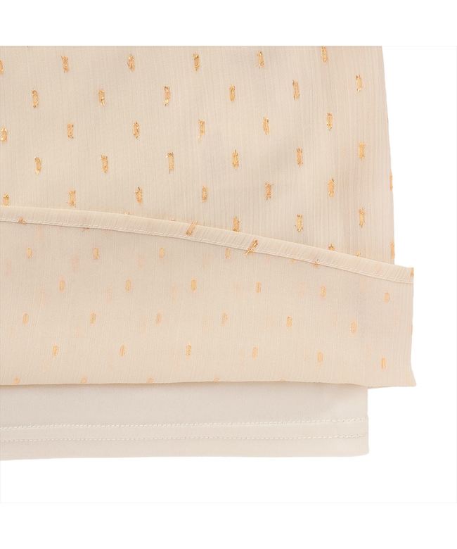 Tokyo Shirts Sleeve Sheer Lame Cut Dobby Blouse Five-Quarter Sleeve Wo