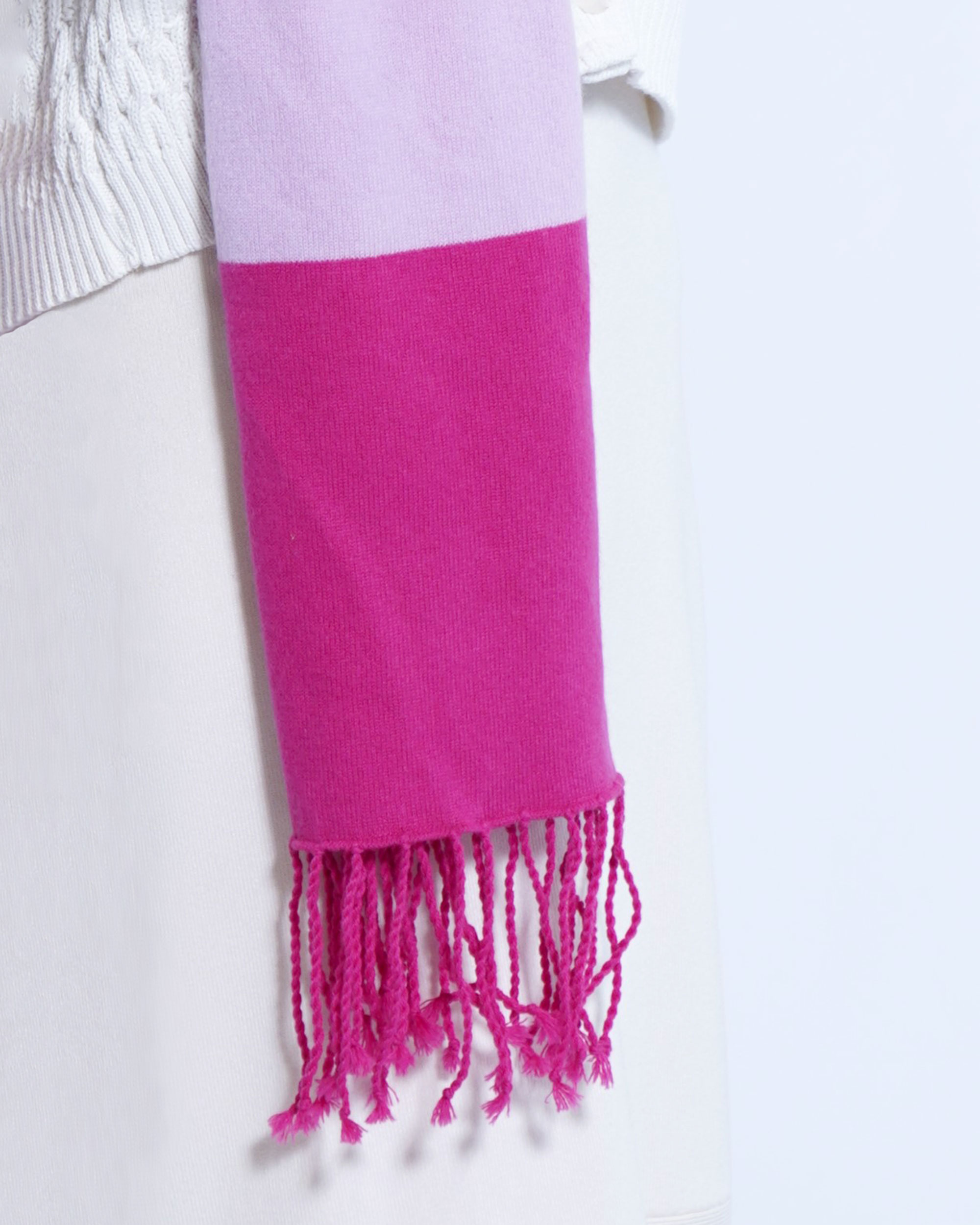 カシミヤストール」 ピンク系ボーダー柄 – m_r tokyo