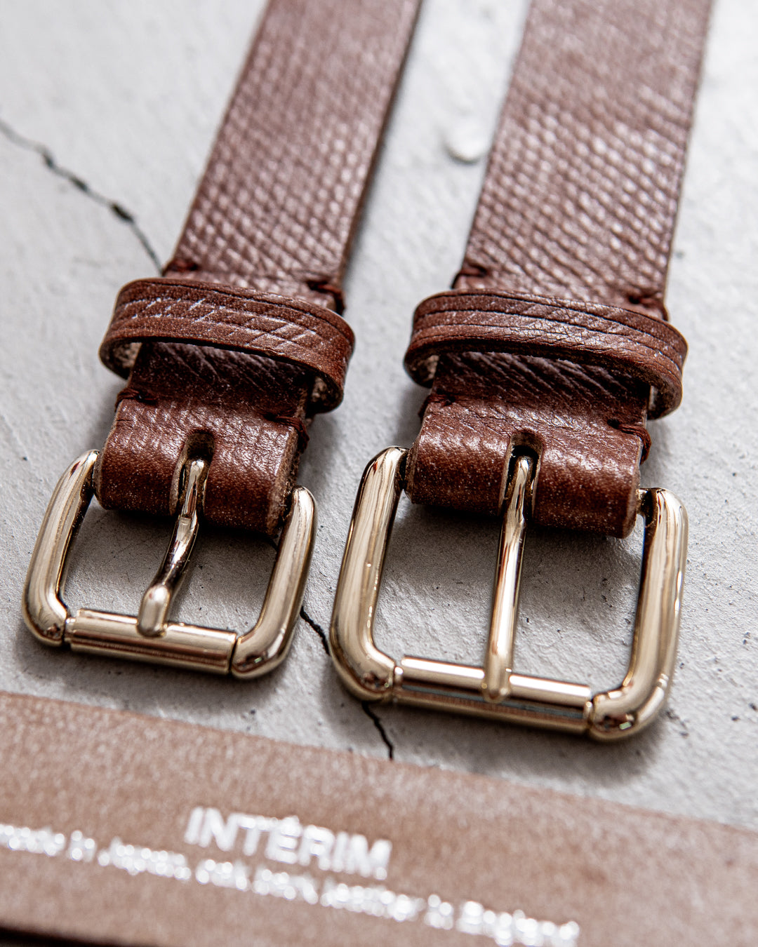 通販] INTERIM(インテリム) CROSS GRAIN OAK BARK LEATHER BELT 商品