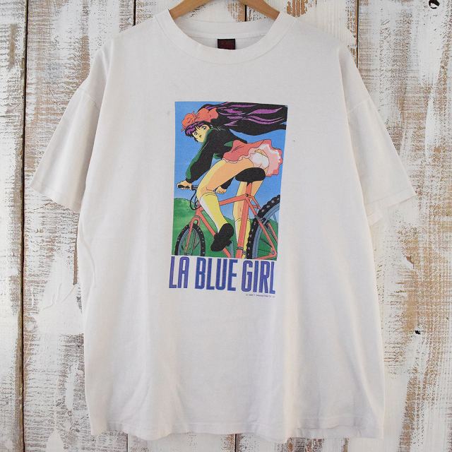 90's LA BLUE GIRL USA製 ハンドペイント コミックTシャツ XL90年代