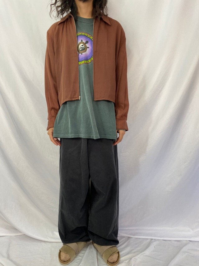 60年代 60s ギャバジャン レーヨンギャバジン ブラウン 茶色