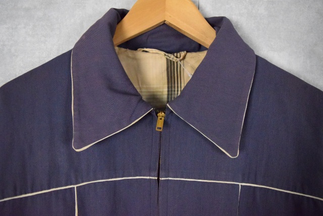 50年代 50s ナス紺 ネイビー ギャバジャン レーヨンギャバジン