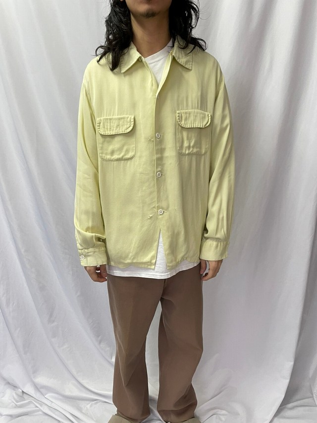 50年代 50s ブレント イエロー 開襟 オープンカラー 黄色 長袖