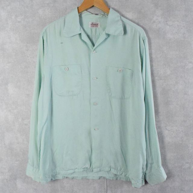 50年代 50s 開襟 長袖 ミント ペールカラー │ヴィテージ古着屋Feeet