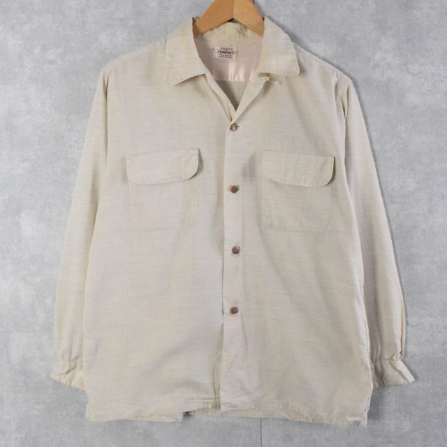 50年代 50s 開襟 長袖 白 生成り タウンクラフト ストアブランド