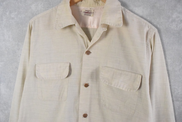 50年代 50s 開襟 長袖 白 生成り タウンクラフト ストアブランド