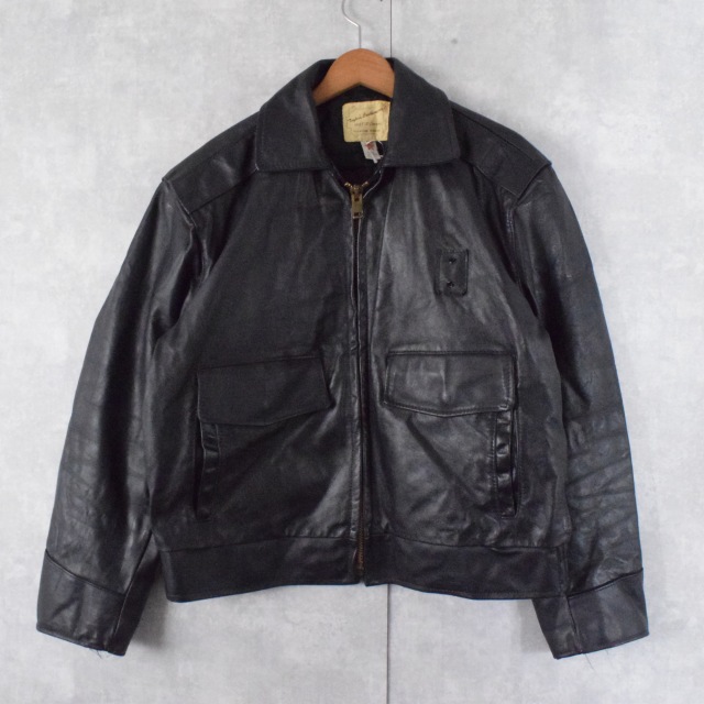 80年代 80s アメリカ製 黒 ブラック 革ジャン 本革 | ビンテージ古着屋