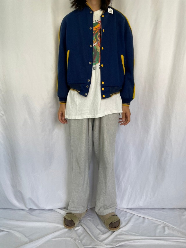 50年代 50s ウール ブルゾン アワードジャケット ブルー ネイビー 紺