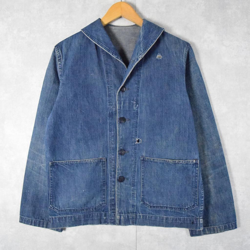 40年代 40s アメリカ軍 海軍 米軍 ヘチマ襟 インディゴ カバーオール