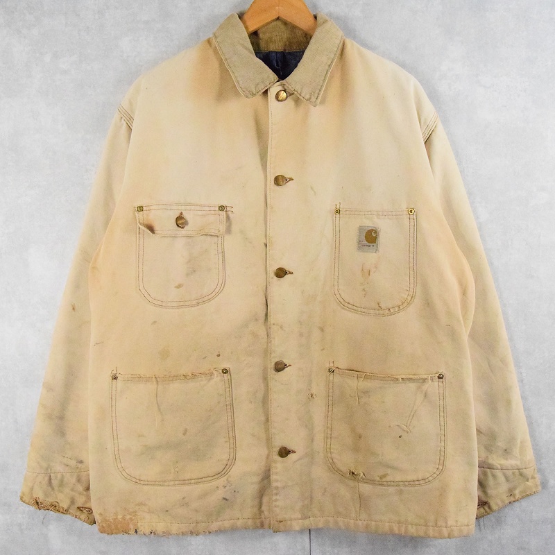 70s 70年代 カーハート ベージュ カバーオール ワークジャケット