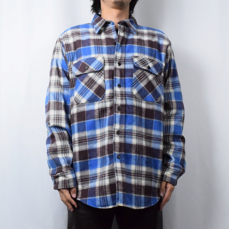 70年代 70s 80年代 80s ファイブブラザー アメリカ製 青 ブルー 長袖