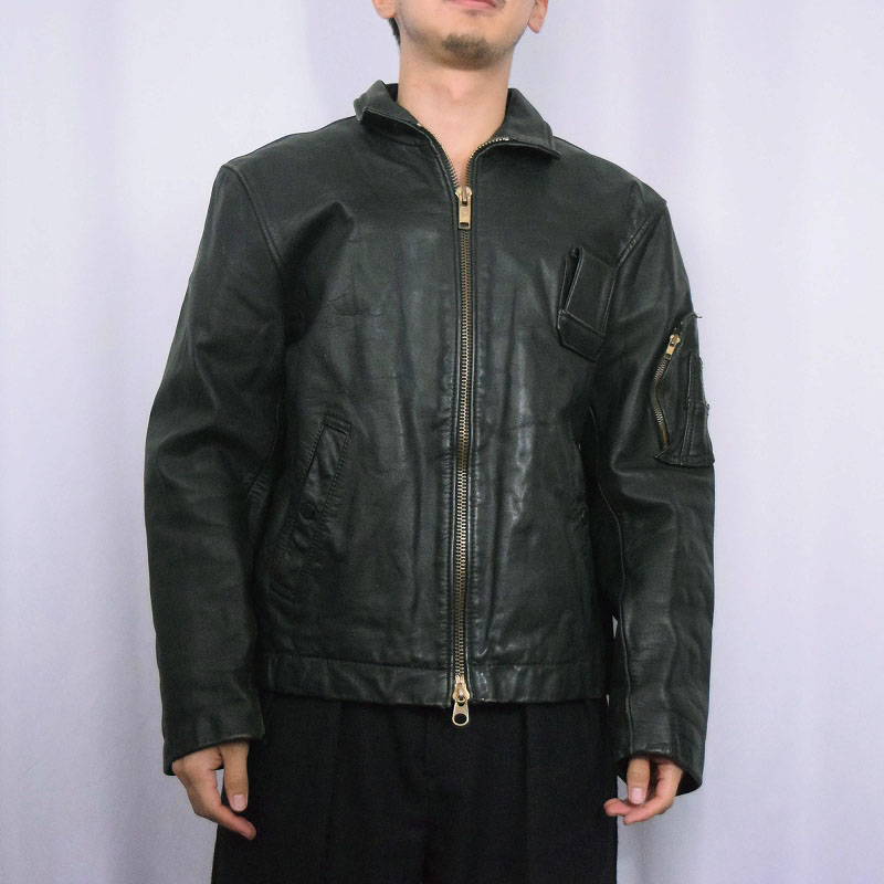 70s 70年代 80s 80年代 フランス軍 フライトジャケット レザー