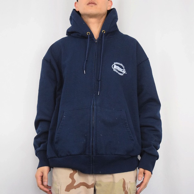 90年代 90s キャンバー アメリカ製 ネイビー 紺 スウェットパーカー