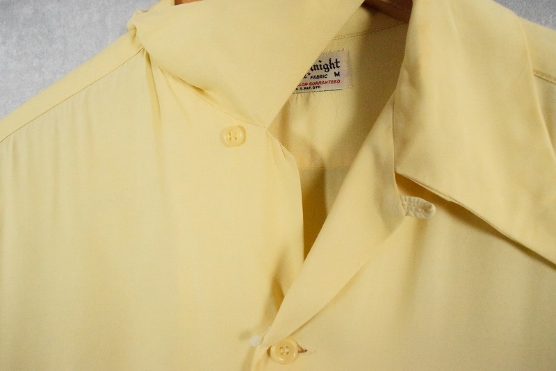40s 50s 40年代 50年代 レーヨンシャツ 黄色 イエロー 長袖 ループ