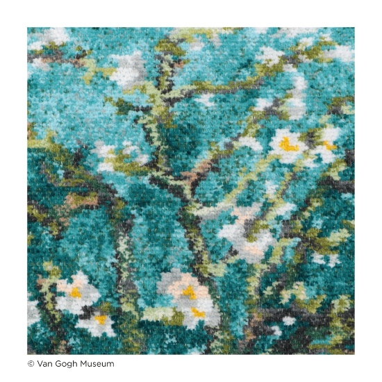 VGM アーモンドブロッサム ウォッシュタオル(ターコイズブルー×ブルー